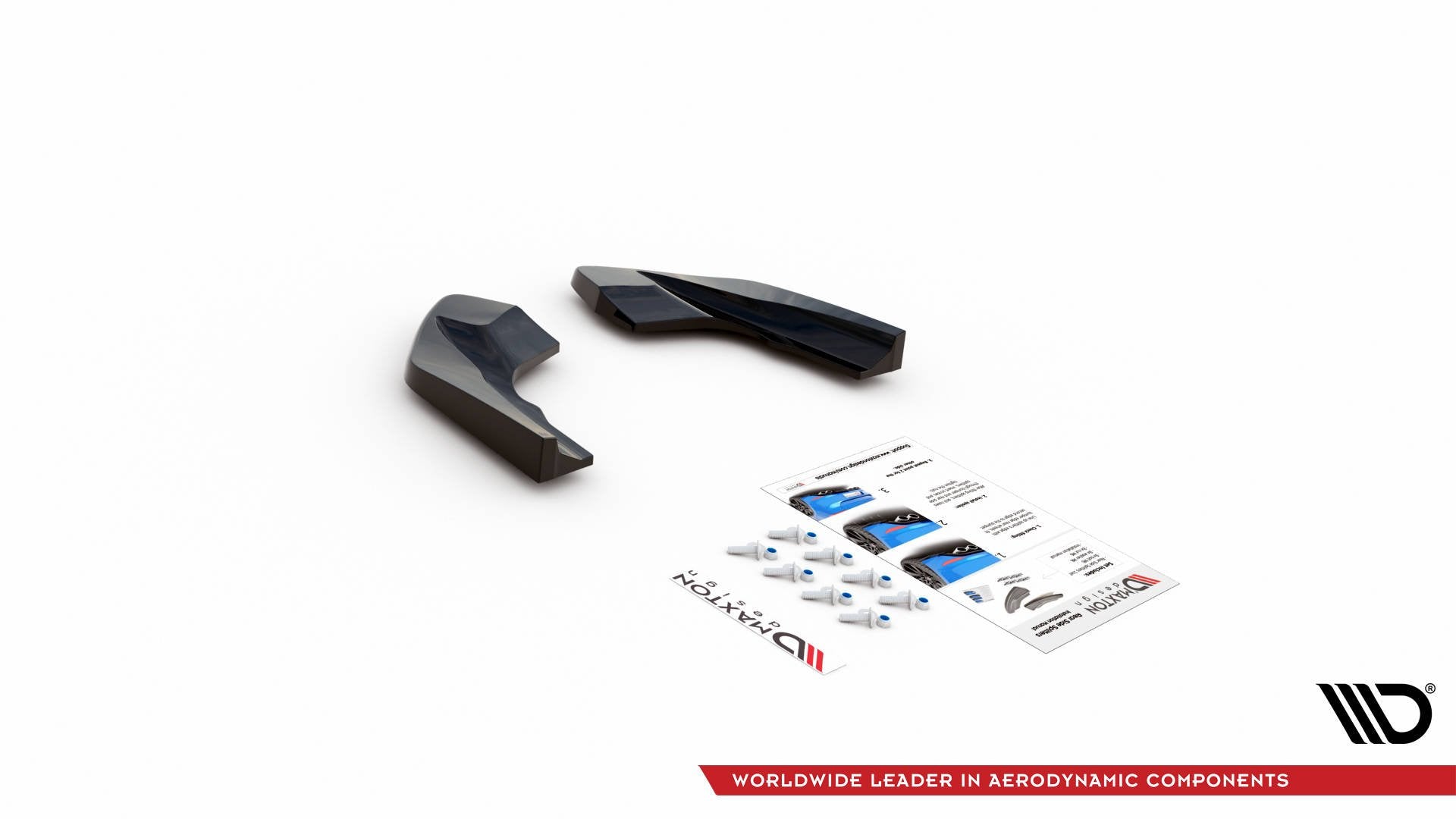Maxton Design Heck Ansatz Flaps Diffusor V.2 passend für VW Golf R Hatchback Mk8 Facelift schwarz Hochglanz
