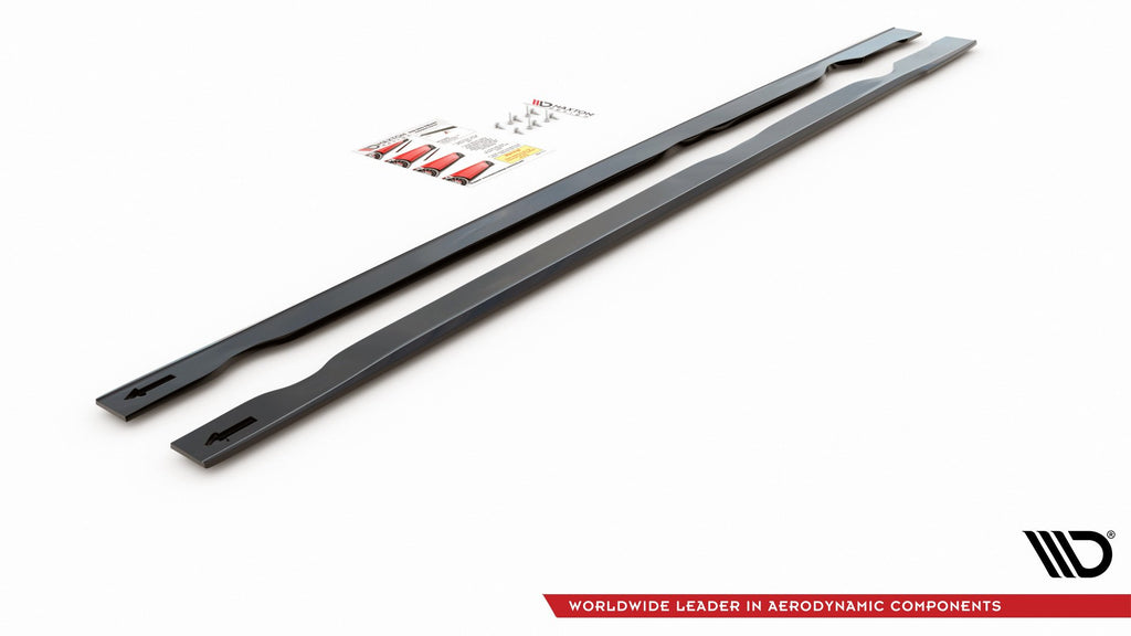 Maxton Design Street+ Seitenschweller Leisten passend für VW Golf GTI TCR Mk7 schwarz Hochglanz