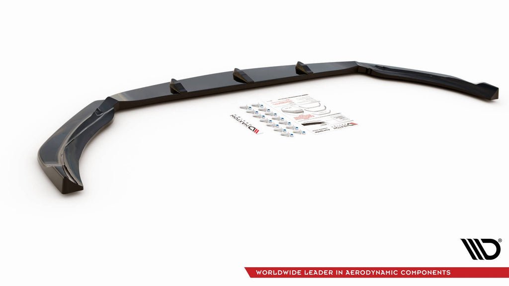 Maxton Design Street+ Spoilerlippe Front Ansatz V.2 passend für Mercedes-AMG A 45 S Aero Pack W177 schwarz Hochglanz