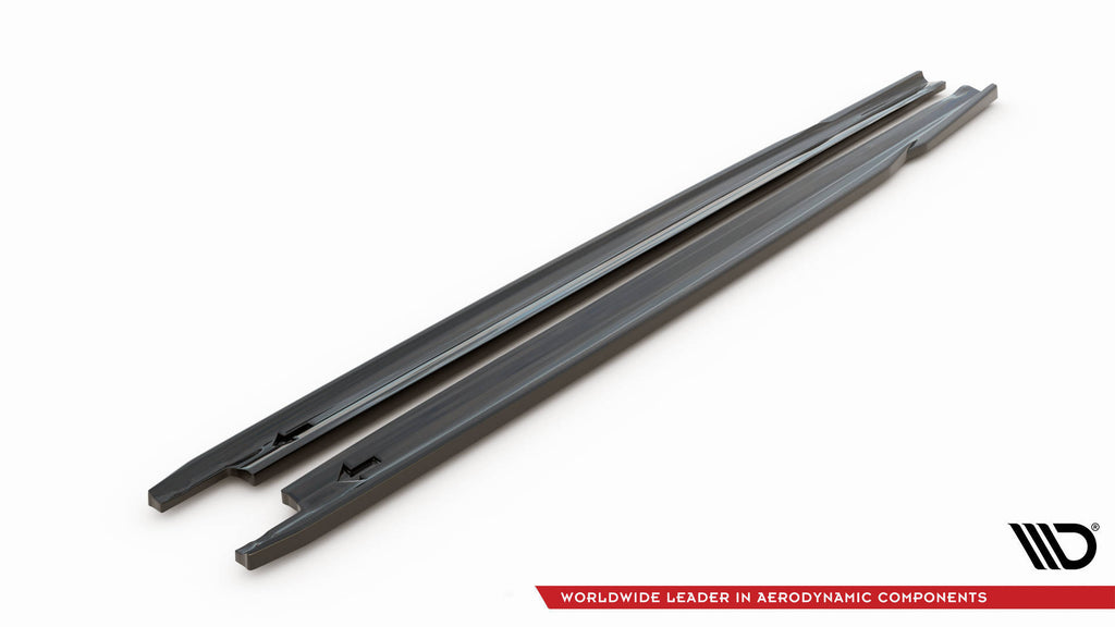 Maxton Design Street+ Seitenschweller Leisten passend für V.1 passend für Skoda Octavia RS Liftback / Combi Mk4 Facelift schwarz Hochglanz