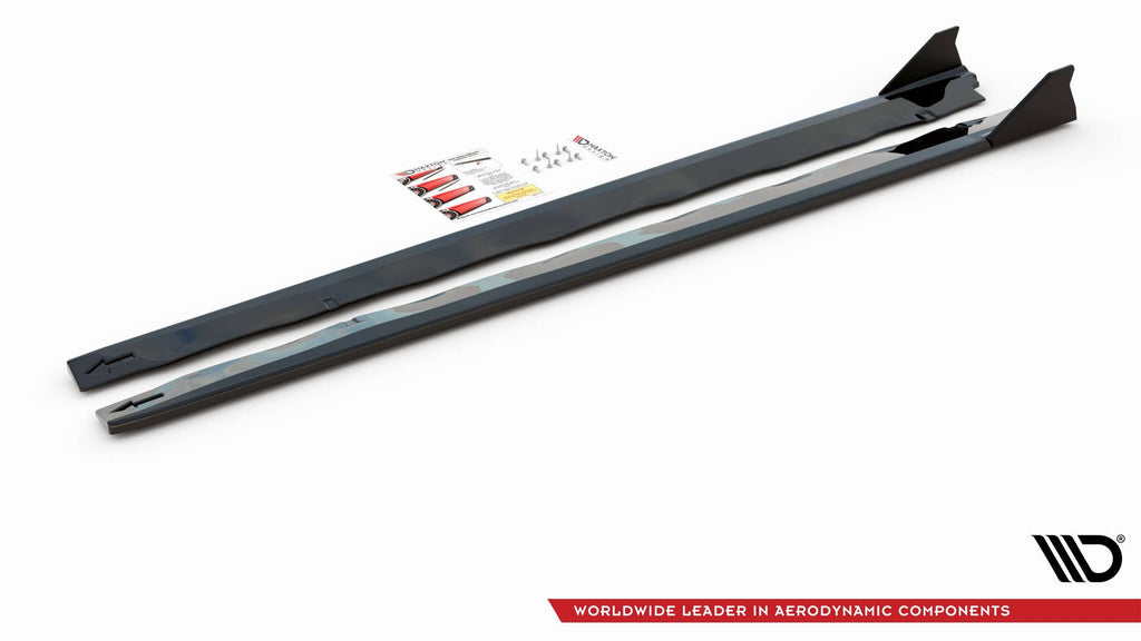 Maxton Design Street+ Seitenschweller Leisten + Flaps passend für Ford Mustang GT Mk6 Facelift