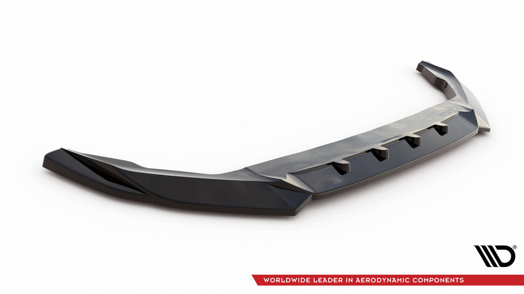 Maxton Design Street+ Spoilerlippe Front Ansatz V.1 passend für Volvo XC90 R-Design Mk2 Facelift schwarz Hochglanz
