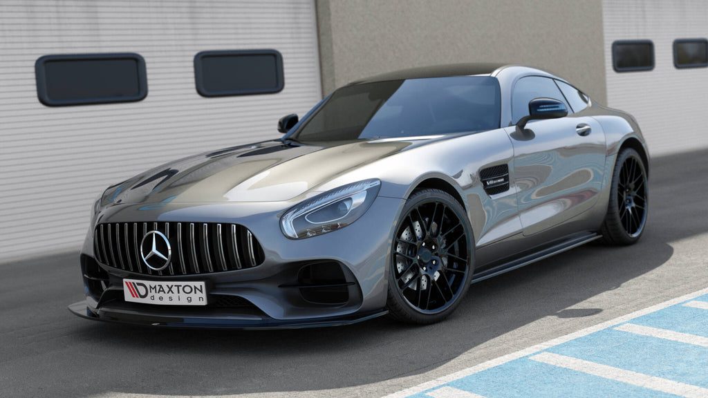 Maxton Design Street+ Spoilerlippe Front Ansatz passend für Mercedes-AMG GT S C190 Facelift schwarz Hochglanz