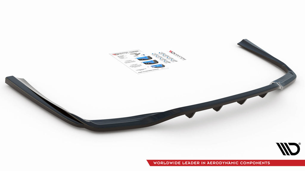 Maxton Design Street+ Mittlerer Diffusor RACE passend für Mercedes-Benz C W205 schwarz Hochglanz