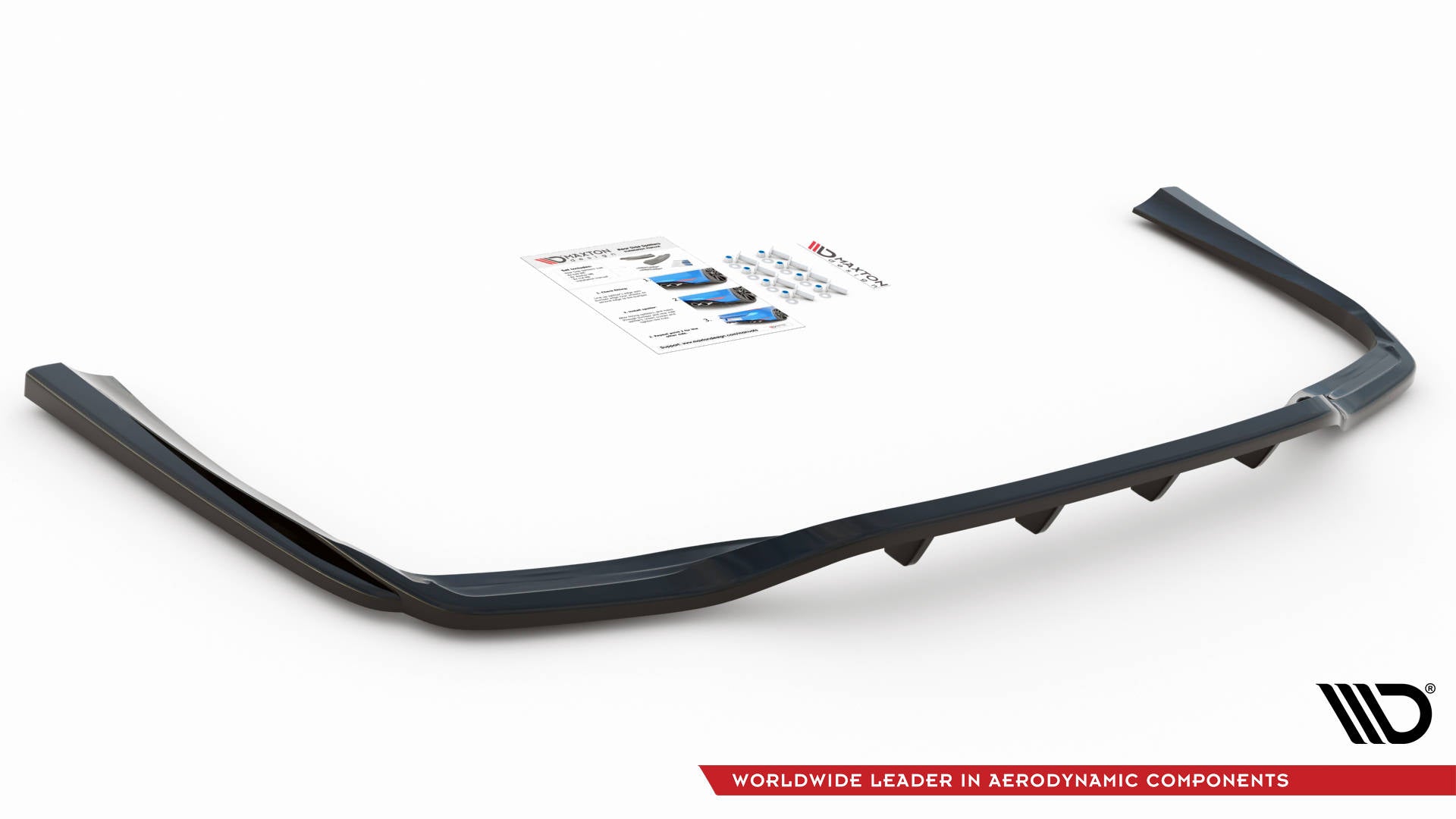 Maxton Design Street+ Mittlerer Diffusor RACE passend für Mercedes-Benz C W205 schwarz Hochglanz