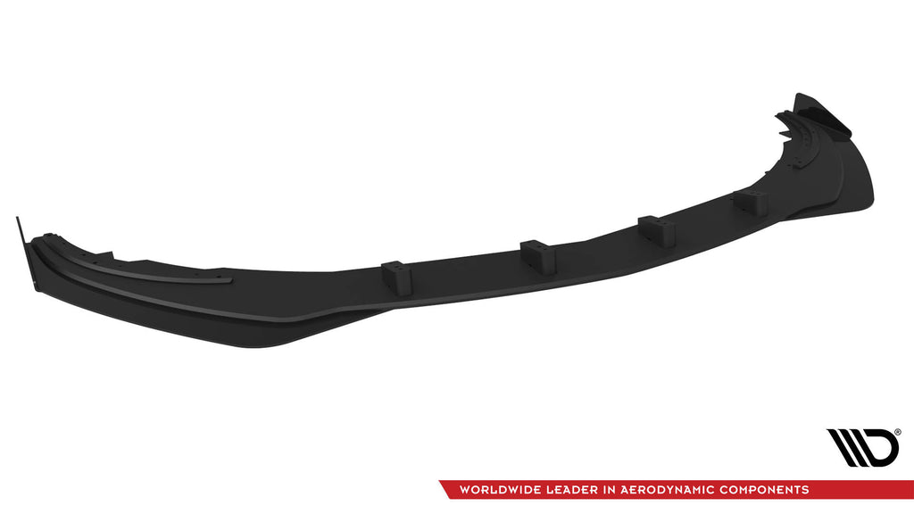 Maxton Design Street Pro Street+ Spoilerlippe Front Ansatz + Flaps passend für Mercedes-Benz A AMG-Line W176 Facelift schwarz Hochglanz