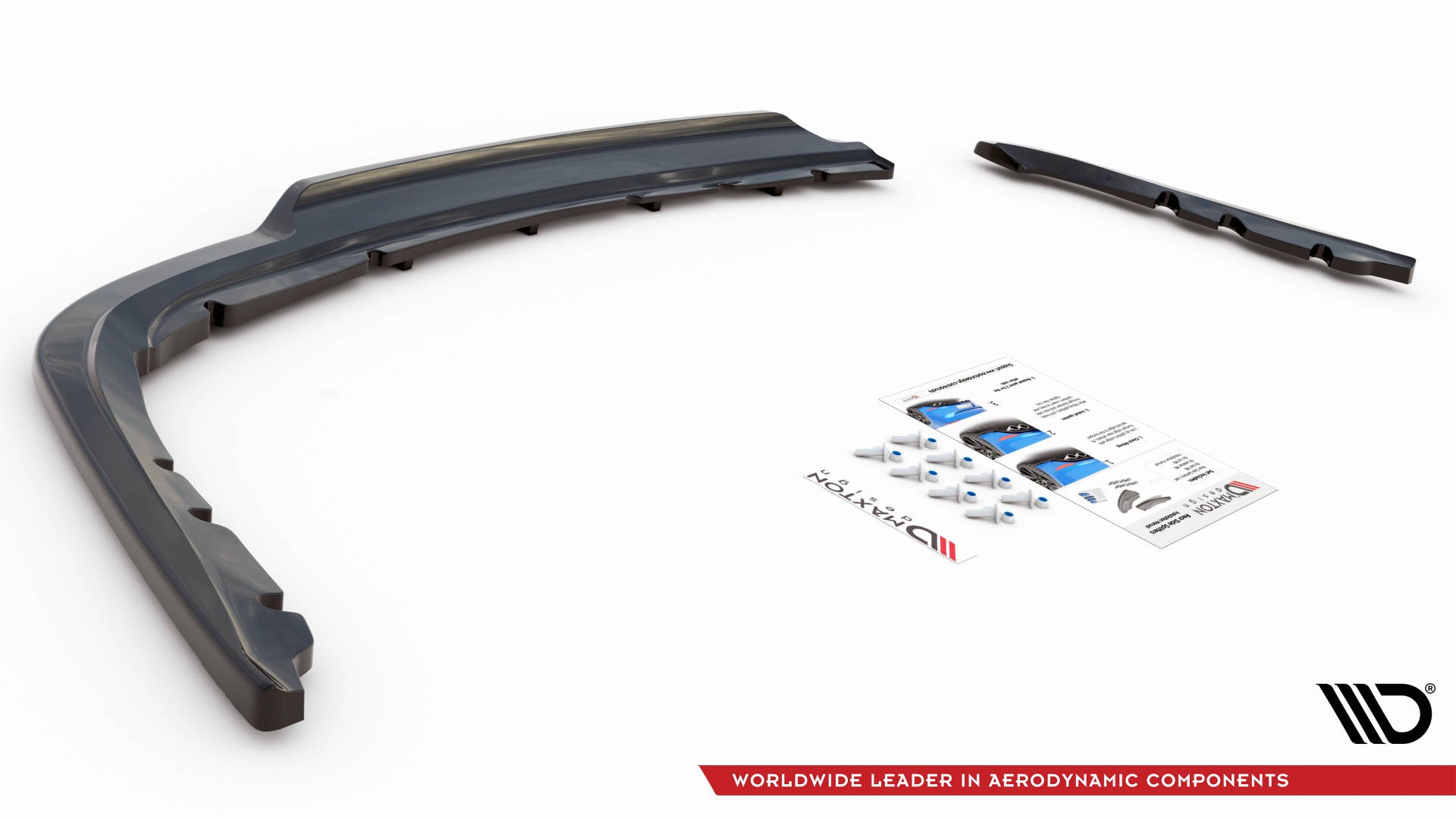 Maxton Design Street+ Mittlerer Diffusor RACE passend für BMW 3er Limousine E90 schwarz Hochglanz