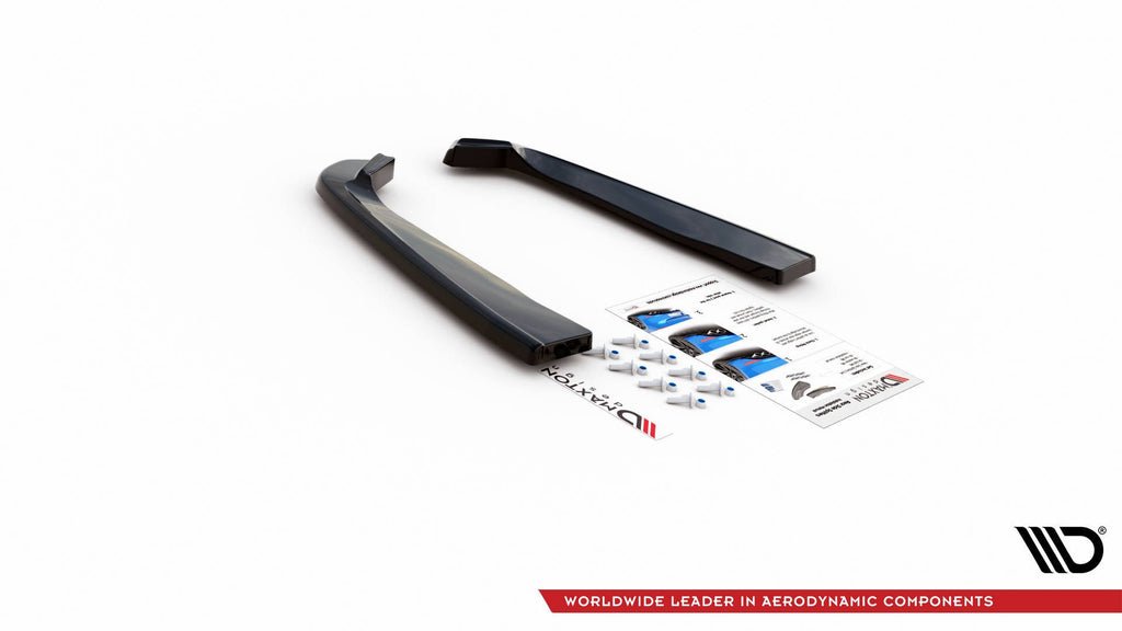 Maxton Design Heck Ansatz Flaps Diffusor passend für Ford Mustang Mk. 6 Facelift schwarz Hochglanz