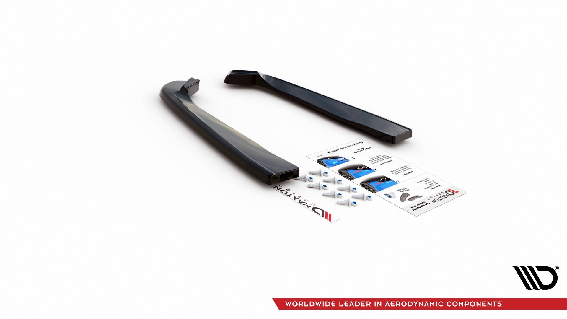 Maxton Design Heck Ansatz Flaps Diffusor passend für Ford Mustang Mk. 6 Facelift schwarz Hochglanz