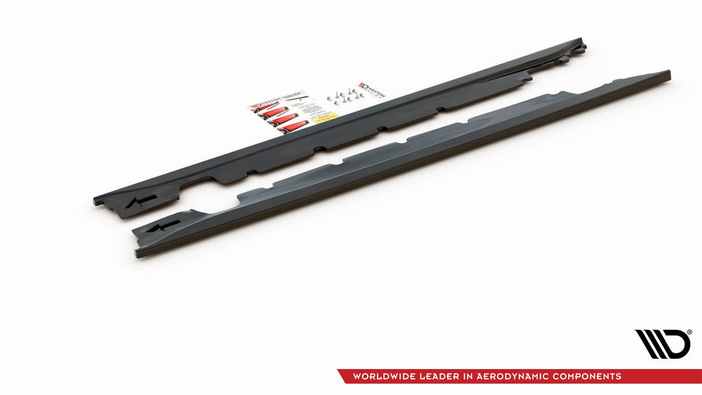 Maxton Design Street+ Seitenschweller Leisten passend für Mini Cooper / One R50 schwarz Hochglanz