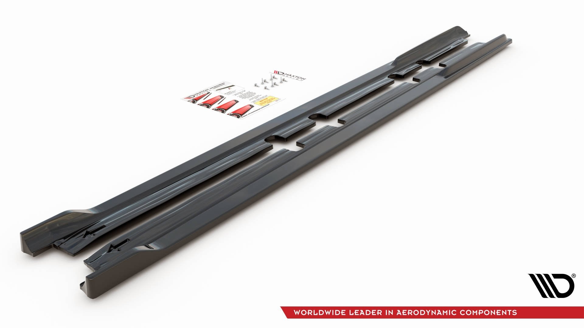 Maxton Design Street+ Seitenschweller Leisten V.2 passend für Seat Leon FR ST / Hatchback Mk4 / Cupra Leon ST / Hatchback Mk1 / Mk1 Facelift schwarz Hochglanz