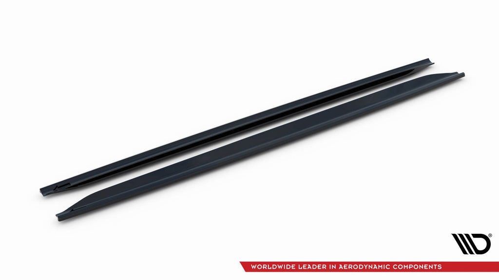 Maxton Design Street+ Seitenschweller Leisten passend für Audi RS4 B7 schwarz Hochglanz
