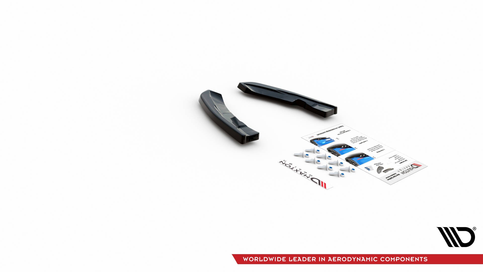 Maxton Design Heck Ansatz Flaps Diffusor passend für VW Tiguan R Mk2 Facelift schwarz Hochglanz