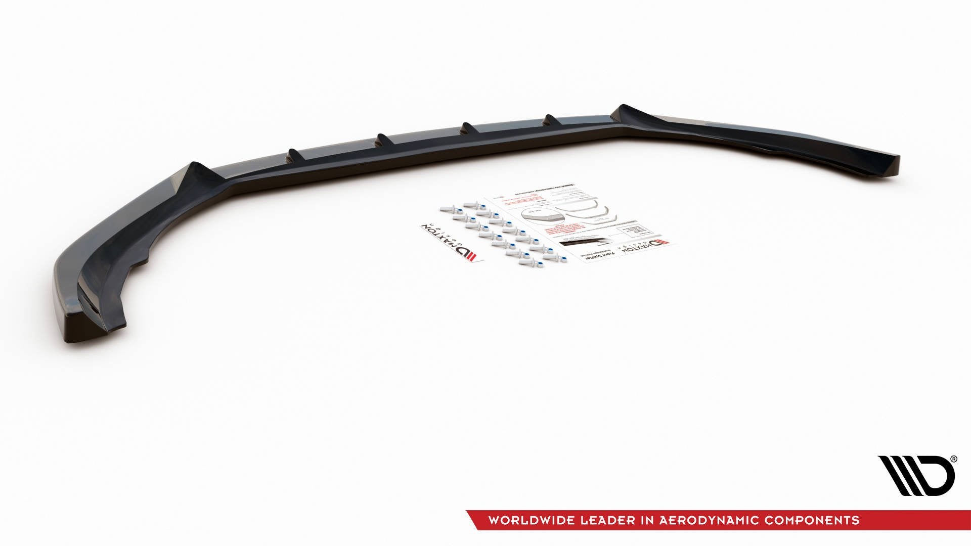 Maxton Design Street+ Spoilerlippe Front Ansatz V.2 passend für Volvo V90 Mk2 schwarz Hochglanz