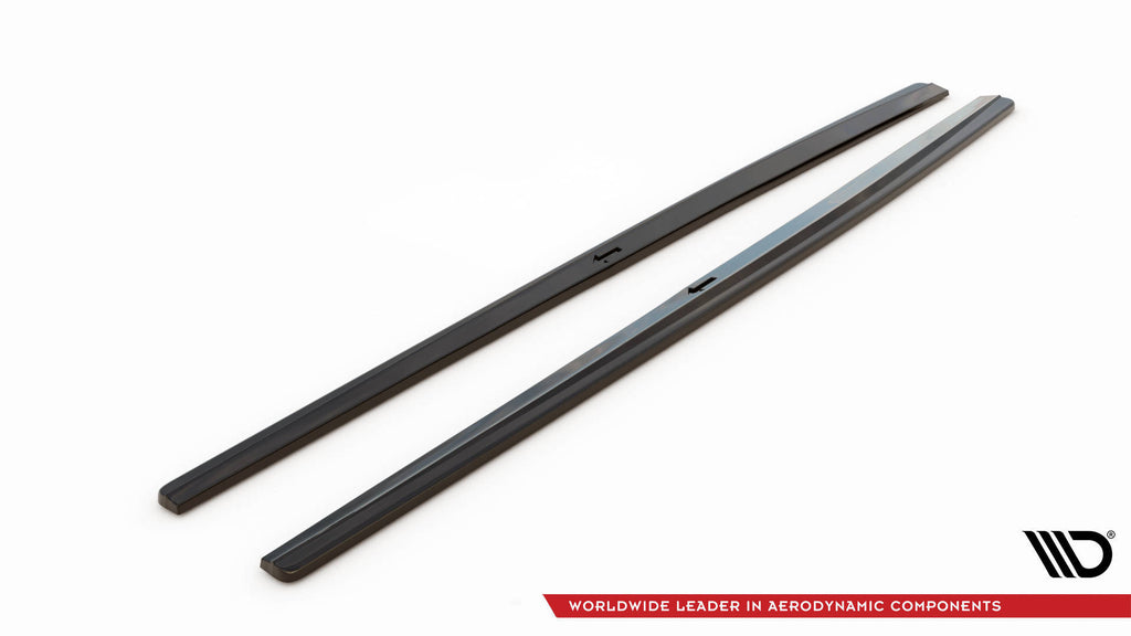 Maxton Design Street+ Seitenschweller Leisten passend für V.1 passend für Audi S3 / A3 S-Line 8V / 8V FL Limousine schwarz Hochglanz