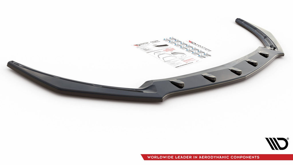 Maxton Design Street+ Spoilerlippe Front Ansatz V.2 passend für Mercedes-AMG CLA 35 Aero C118 schwarz Hochglanz