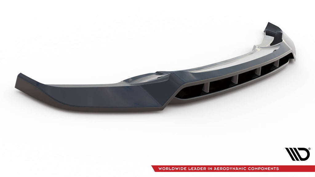 Maxton Design Street+ Spoilerlippe Front Ansatz V.2 passend für BMW X6 M-Paket F16 schwarz Hochglanz