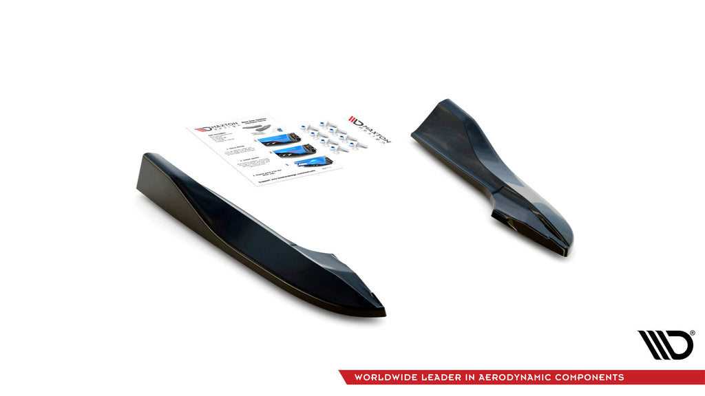 Maxton Design Heck Ansatz Flaps Diffusor passend für Dodge Challenger GT Mk3 Facelift schwarz Hochglanz