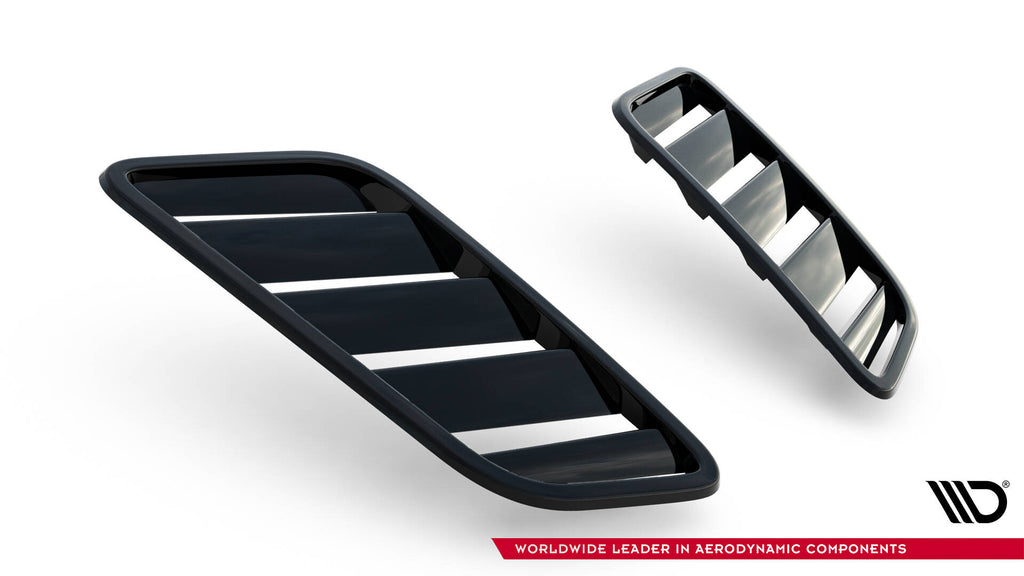 Maxton Design Motorhauben Luftschlitze Ford Fiesta ST Mk7 Facelift schwarz Hochglanz für Ford Fiesta ST
