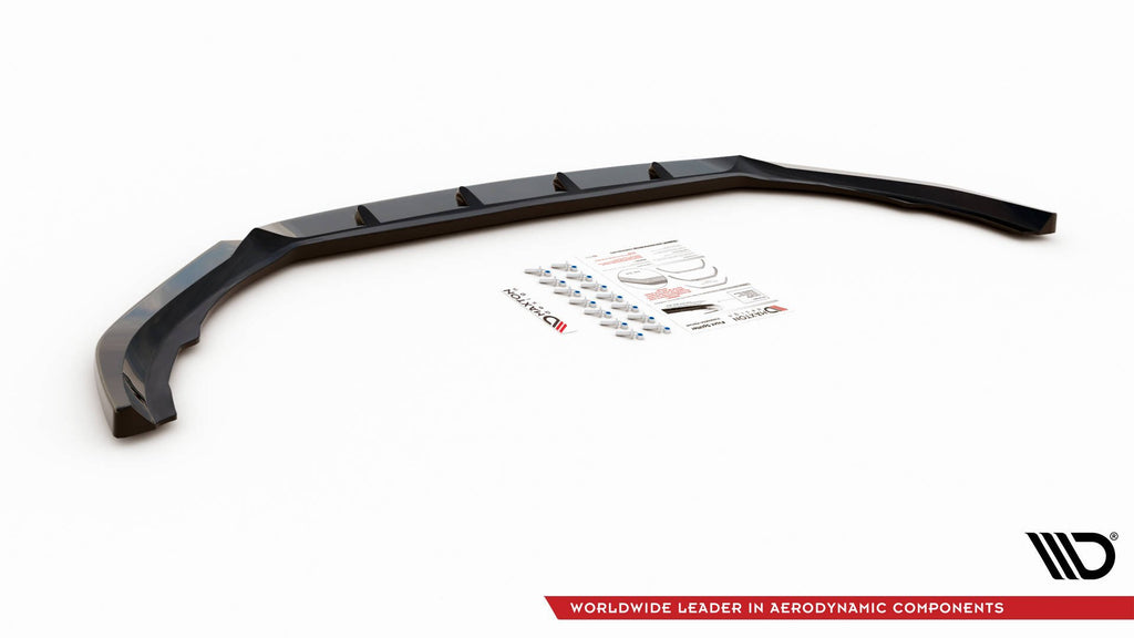 Maxton Design Street+ Spoilerlippe Front Ansatz V.1 passend für Volvo V90 Mk2 schwarz Hochglanz