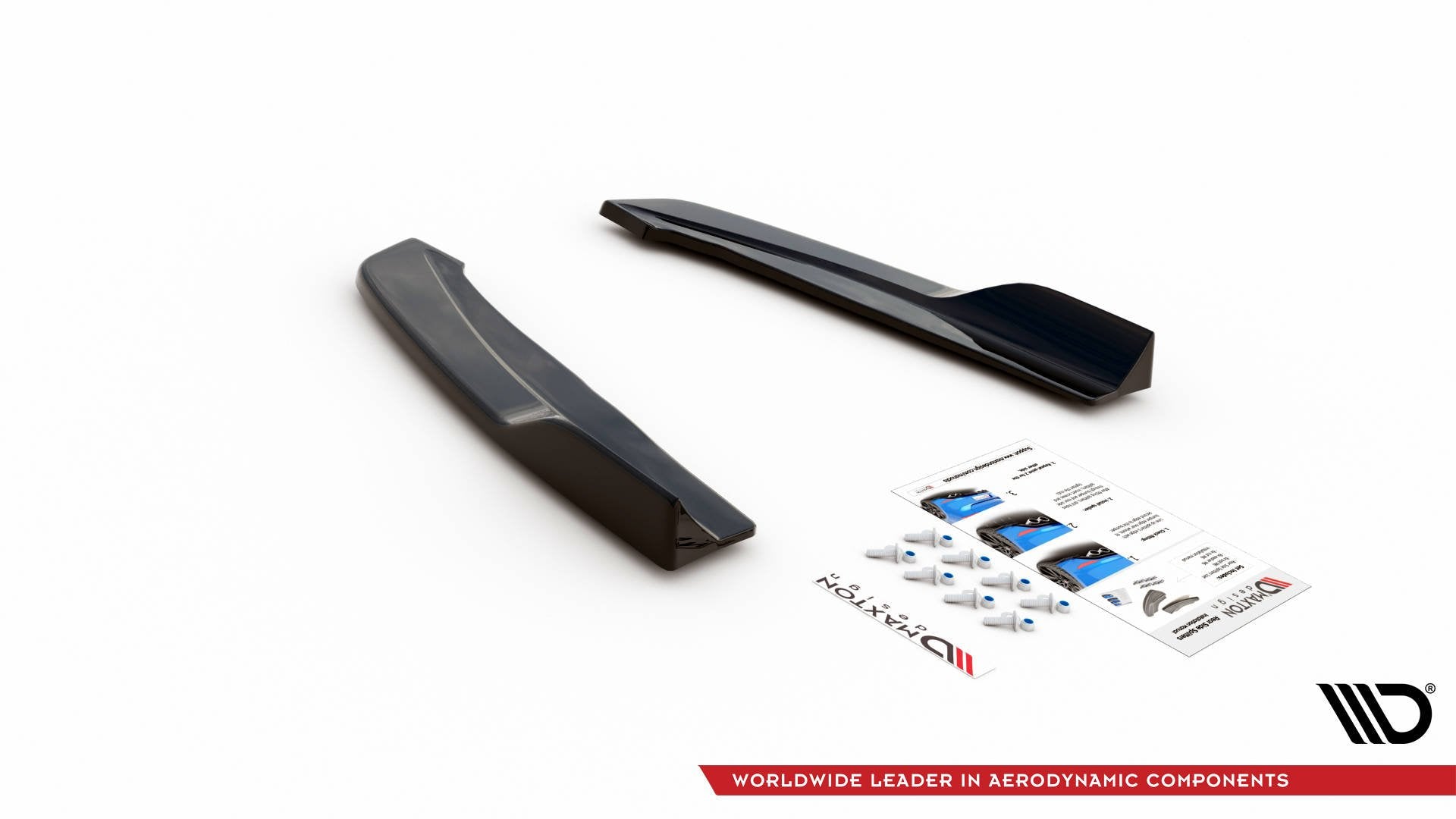 Maxton Design Heck Ansatz Flaps Diffusor V.2 passend für Ford Focus ST-Line Kombi Mk4 schwarz Hochglanz