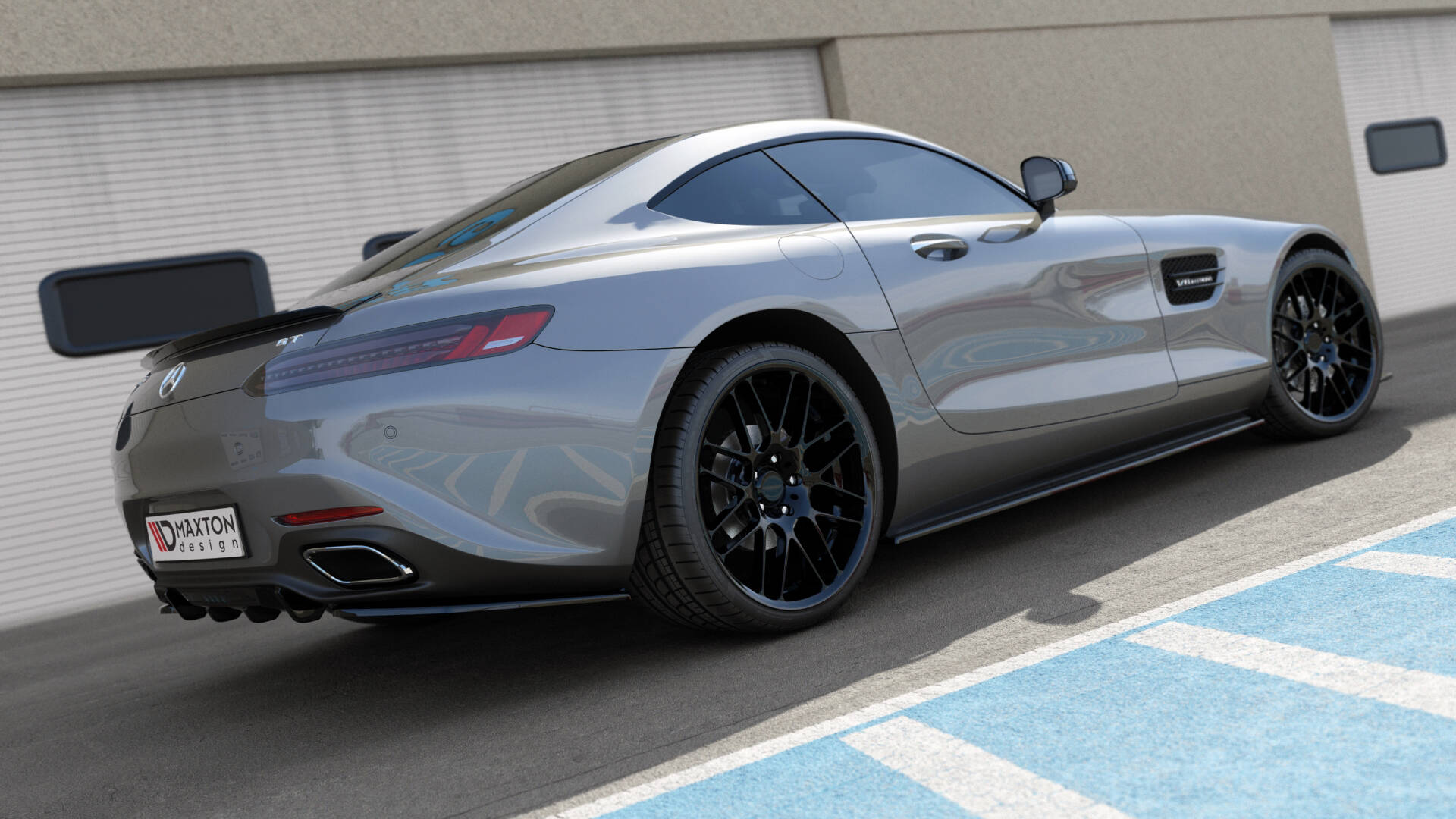 Maxton Design Street+ Seitenschweller Leisten passend für Mercedes-AMG GT / GT S C190 Facelift schwarz Hochglanz