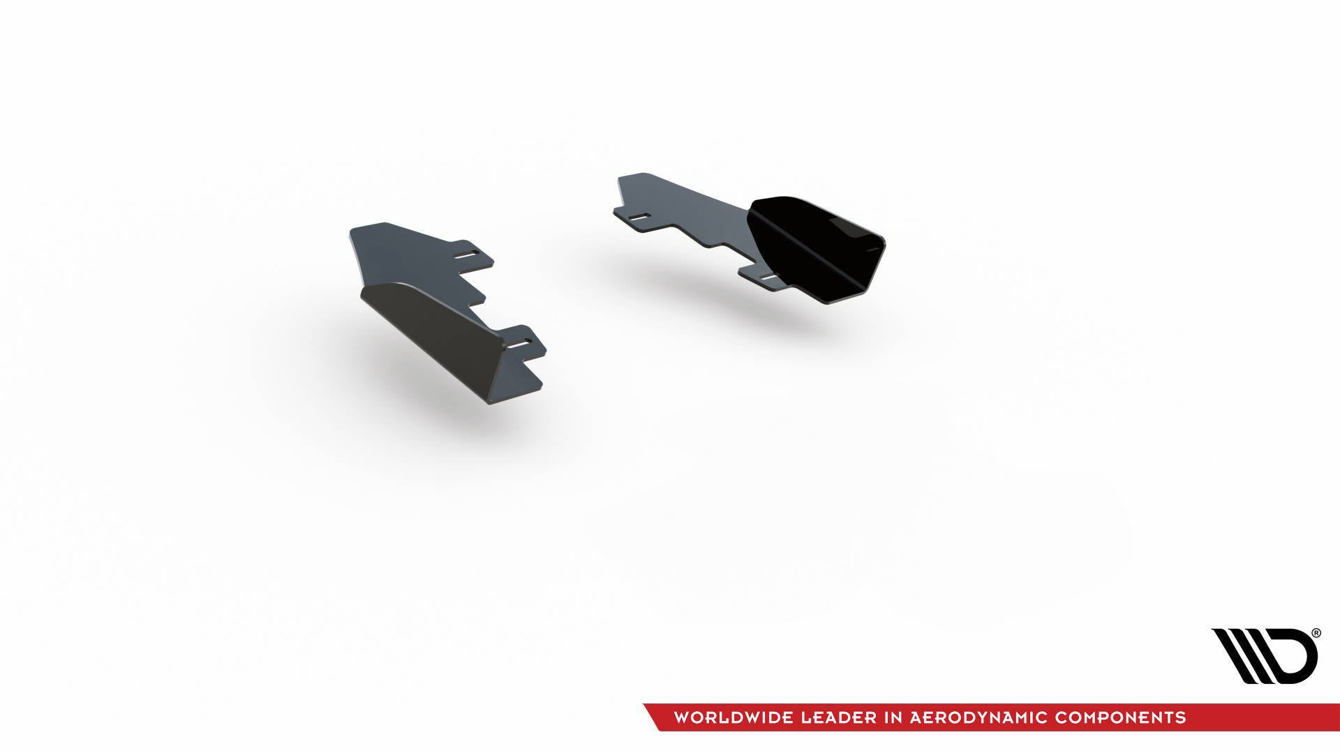 Maxton Design Hintere Seiten Flaps passend für BMW 1er F20 M-Paket Facelift / M140i schwarz Hochglanz