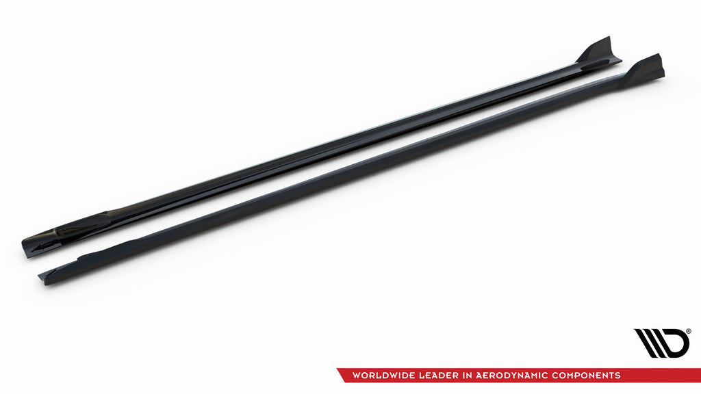 Maxton Design Street+ Seitenschweller Leisten passend für BMW X3 M-Paket G01 Facelift schwarz Hochglanz