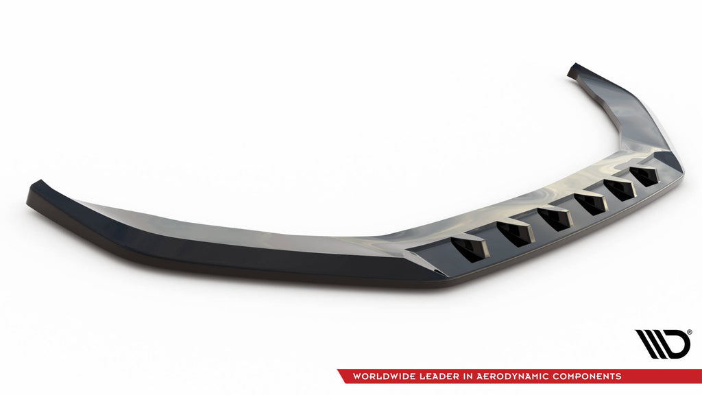 Maxton Design Street+ Spoilerlippe Front Ansatz V.1 passend für Porsche Panamera Turbo S E-Hybrid schwarz Hochglanz