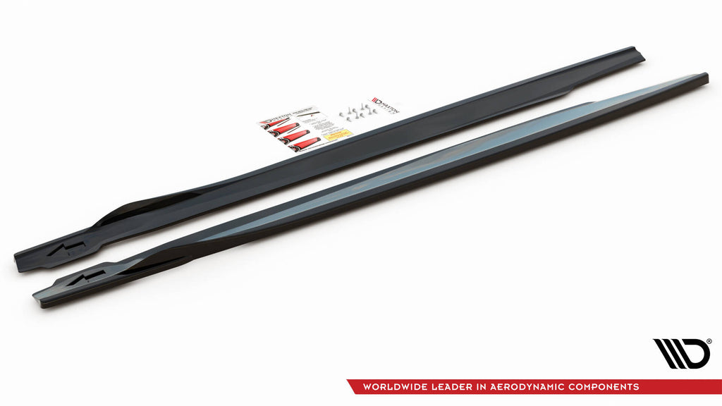Maxton Design Street+ Seitenschweller Leisten passend für V.1 passend für BMW X6 M F96 / X6 M-Paket G06 schwarz Hochglanz