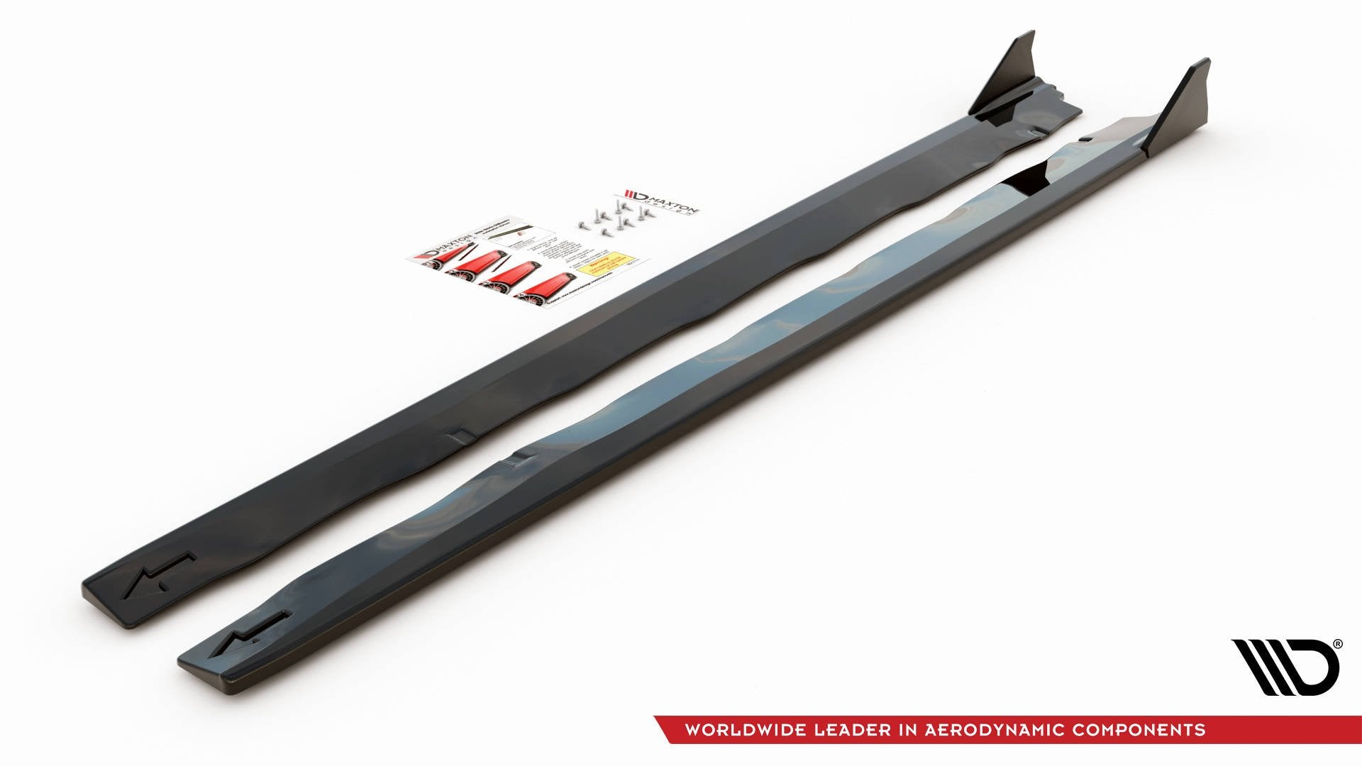Maxton Design Street+ Seitenschweller Leisten + Flaps passend für Ford Mustang GT Mk6 Facelift