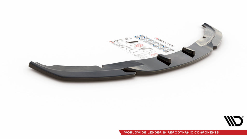 Maxton Design Street+ Spoilerlippe Front Ansatz V.2 passend für BMW 3er E90 schwarz Hochglanz