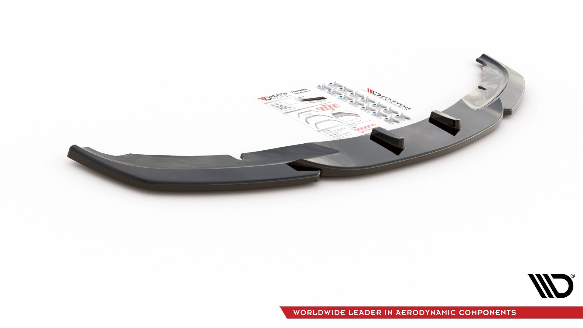 Maxton Design Street+ Spoilerlippe Front Ansatz V.2 passend für BMW 3er E90 schwarz Hochglanz