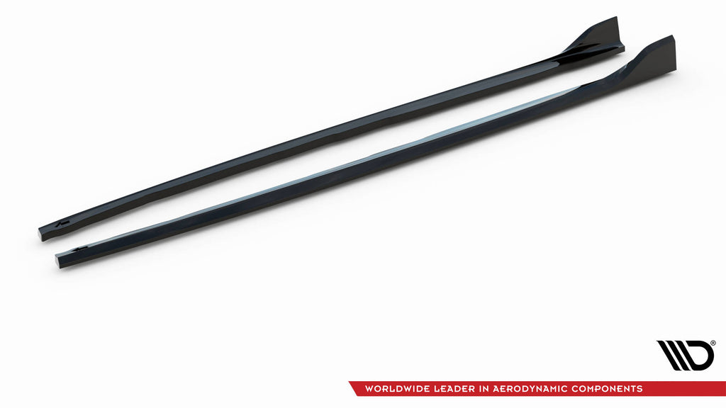 Maxton Design Street+ Seitenschweller Leisten passend für V.5 BMW 1er M-Paket/ M135i / 128ti F40 schwarz Hochglanz