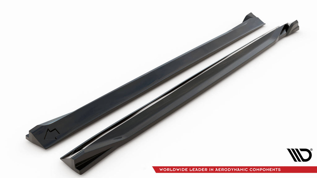 Maxton Design Street+ Seitenschweller Leisten passend für Volvo XC60 R-Design Mk2 Facelift schwarz Hochglanz