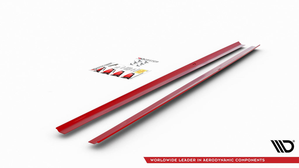 Maxton Design Side Skirts Diffusers VW Polo GTI / R-line Mk6 schwarz Hochglanz für Volkswagen Polo Mk6