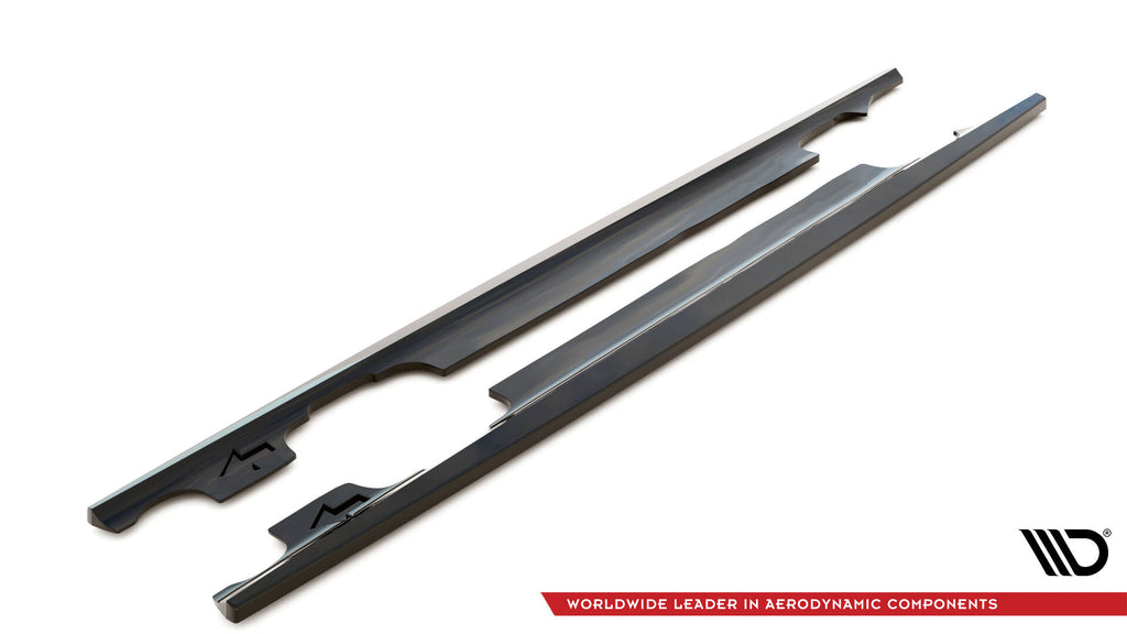 Maxton Design Street+ Seitenschweller Leisten passend für BMW 3er Coupe E46 schwarz Hochglanz