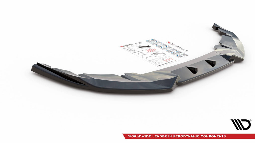Maxton Design Street+ Spoilerlippe Front Ansatz V.1 passend für Mini Countryman Mk2 F60 JCW schwarz Hochglanz