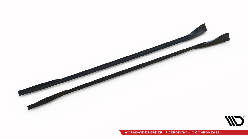 Maxton Design Street+ Seitenschweller Leisten passend für V.1 passend für Tesla Model 3 Performance Mk1 Facelift schwarz Hochglanz