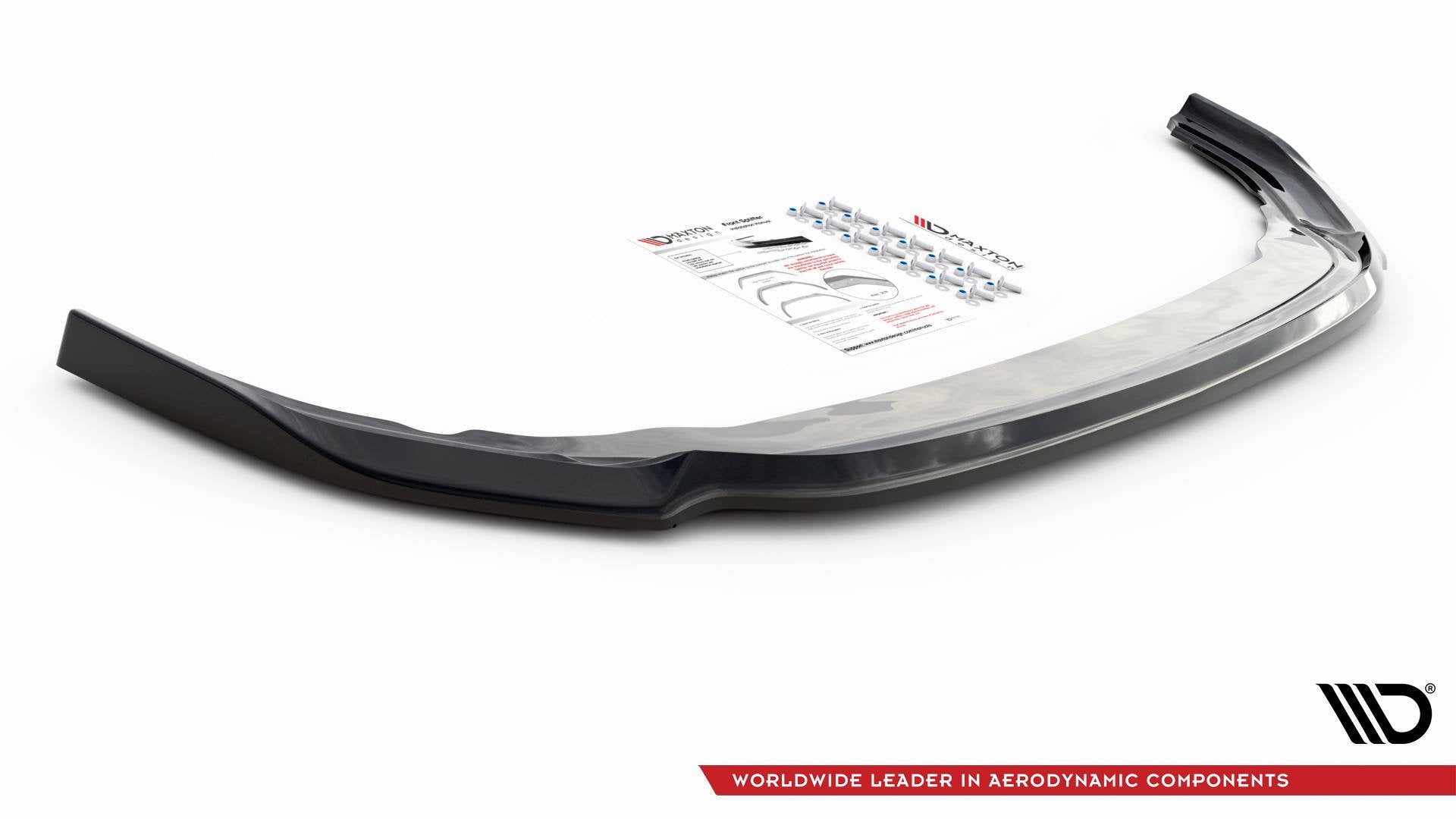 Maxton Design Street+ Spoilerlippe Front Ansatz V.6 passend für VW Golf R Hatchback / Variant Mk8 schwarz Hochglanz