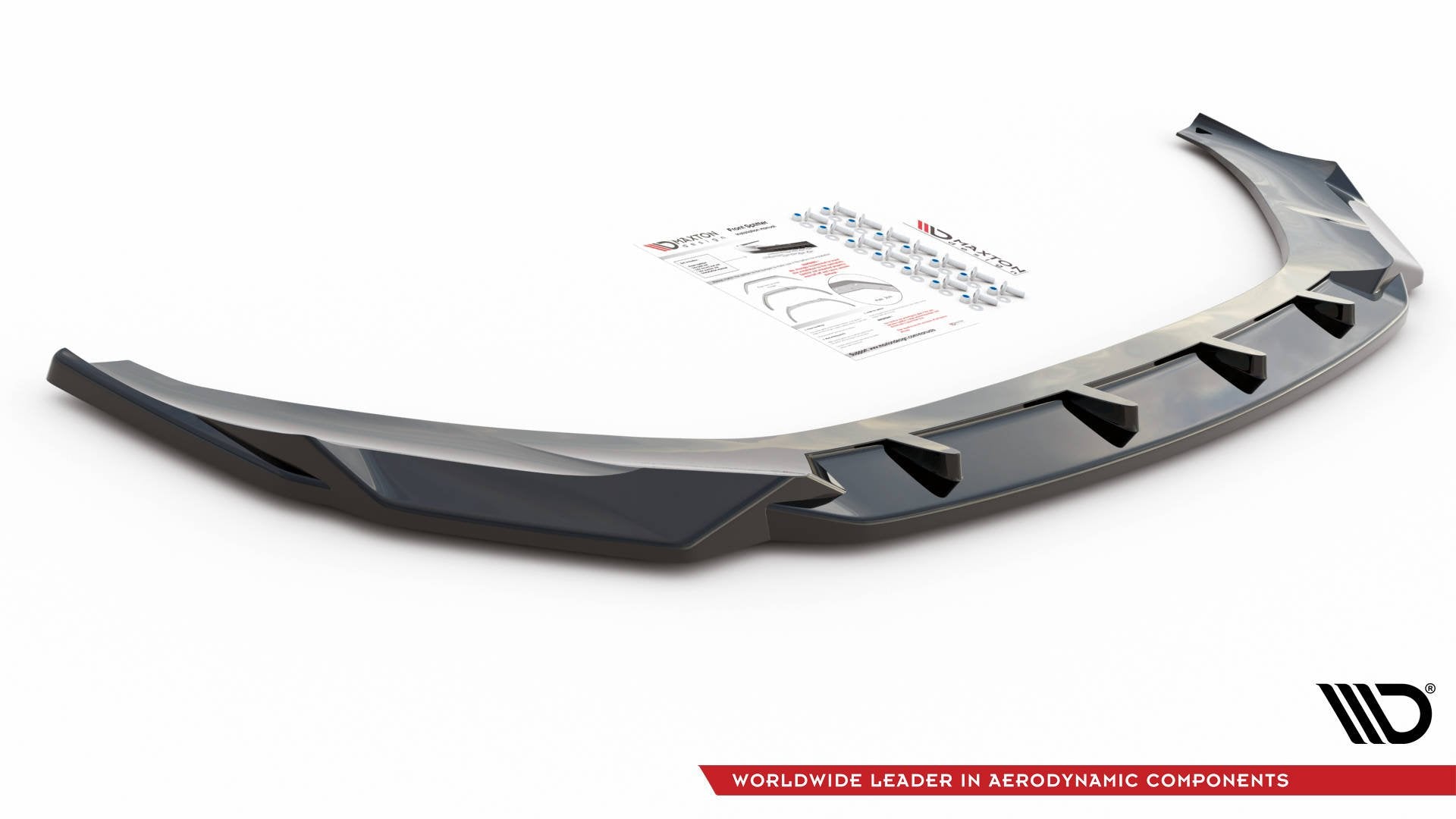 Maxton Design Street+ Spoilerlippe Front Ansatz V.2 passend für Audi A7 C8 schwarz Hochglanz