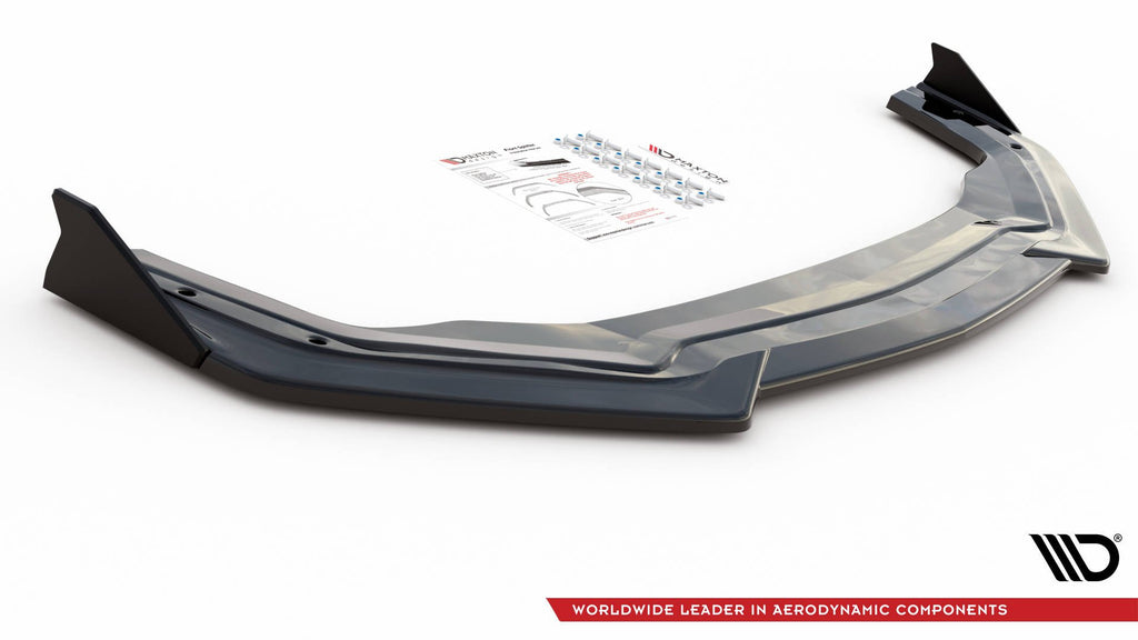 Maxton Design Street+ Spoilerlippe Front Ansatz V.1 + Flaps passend für Ford Mustang GT Mk6 Facelift