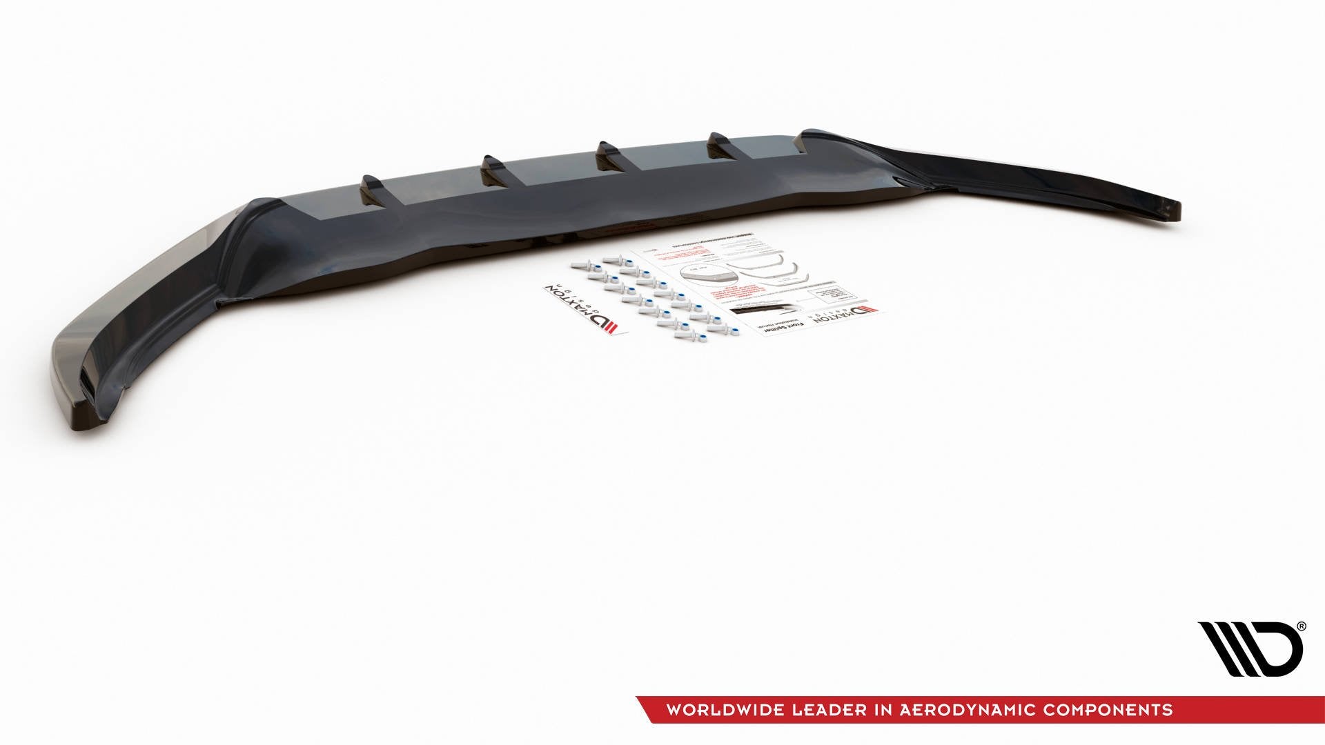 Maxton Design Street+ Spoilerlippe Front Ansatz V.2 passend für VW Passat B8 schwarz Hochglanz