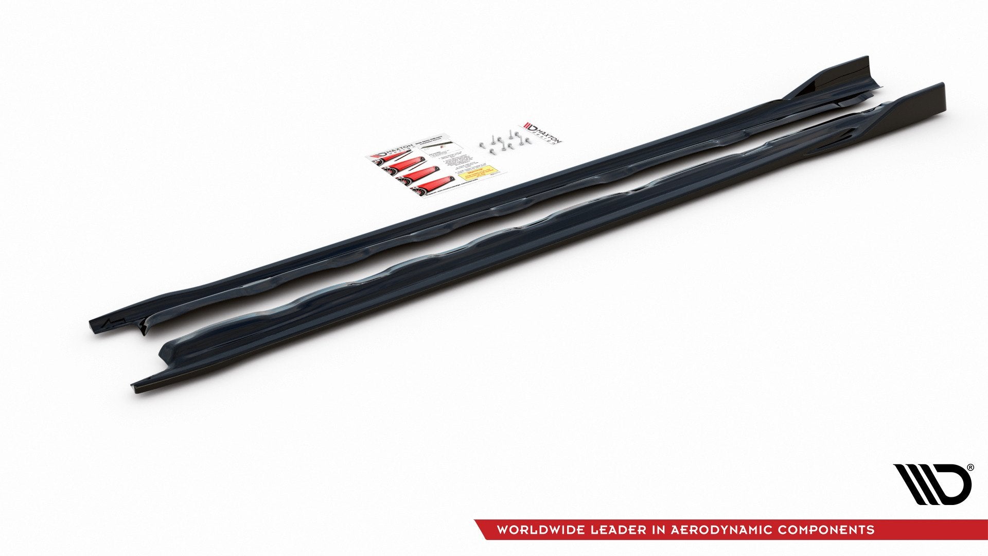Maxton Design Street+ Seitenschweller Leisten V.2 passend für VW Golf Hatchback Mk8 schwarz Hochglanz