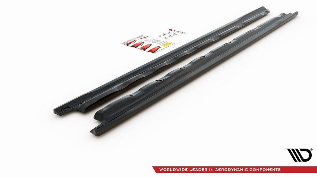 Maxton Design Street+ Seitenschweller Leisten passend für V.1 passend für VW Golf Hatchback Mk8 schwarz Hochglanz
