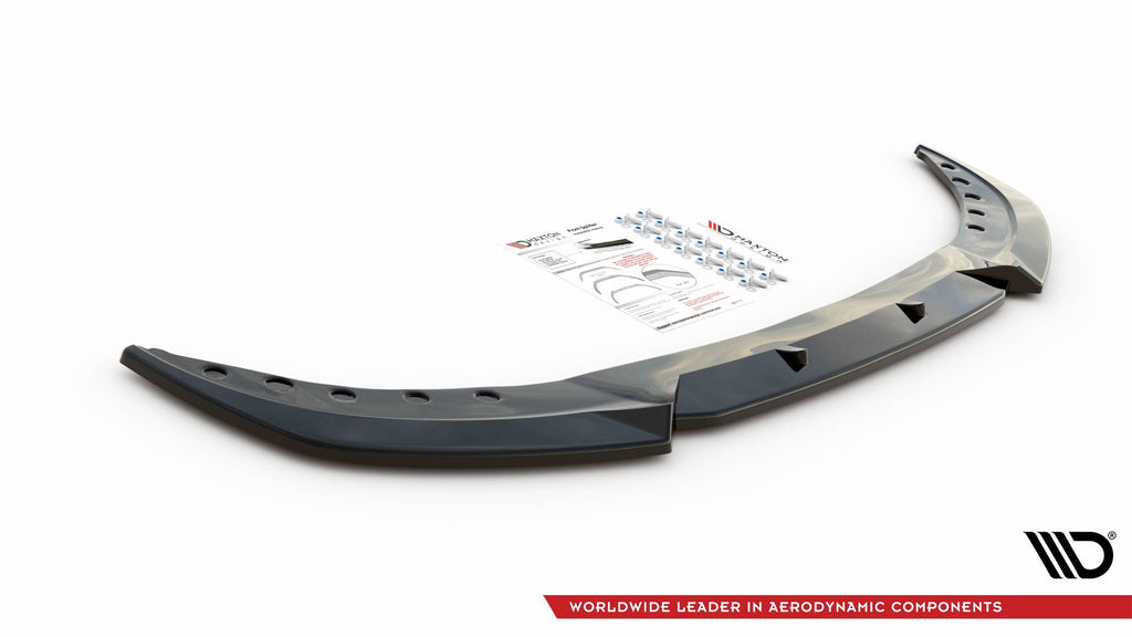 Maxton Design Street+ Spoilerlippe Front Ansatz V.1 passend für BMW 3er G20 / G21 schwarz Hochglanz