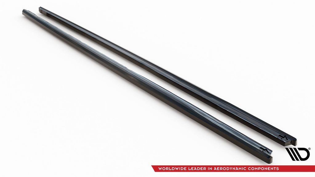Maxton Design Street+ Seitenschweller Leisten passend für VW Multivan Long T7 schwarz Hochglanz