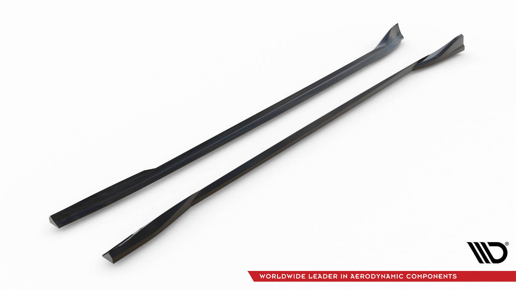 Maxton Design Street+ Seitenschweller Leisten passend für V.1 passend für Tesla Model 3 Performance Mk1 Facelift schwarz Hochglanz