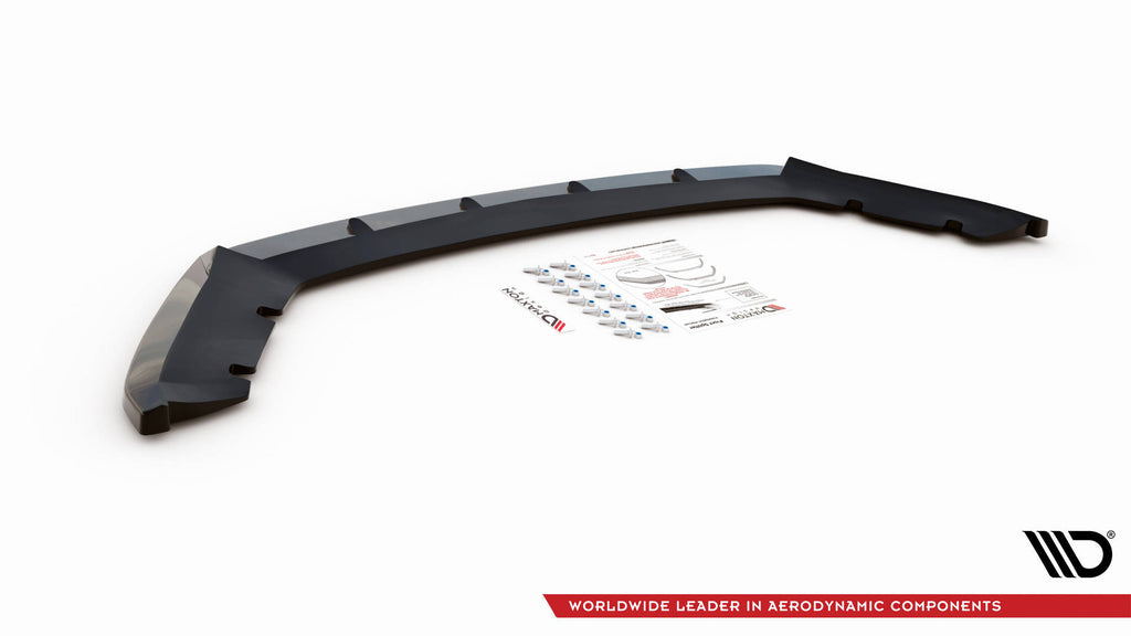 Maxton Design Street+ Spoilerlippe Front Ansatz V.1 passend für Seat Leon Mk3 schwarz Hochglanz