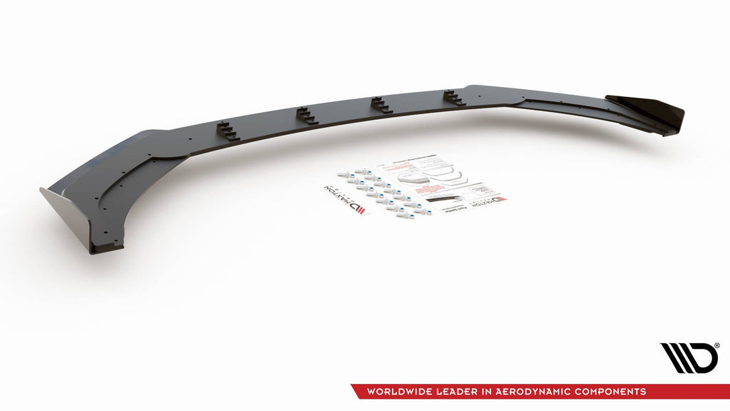 Maxton Design Street Pro Street+ Spoilerlippe Front Ansatz passend für + Flaps passend für VW Polo GTI Mk6 schwarz Hochglanz